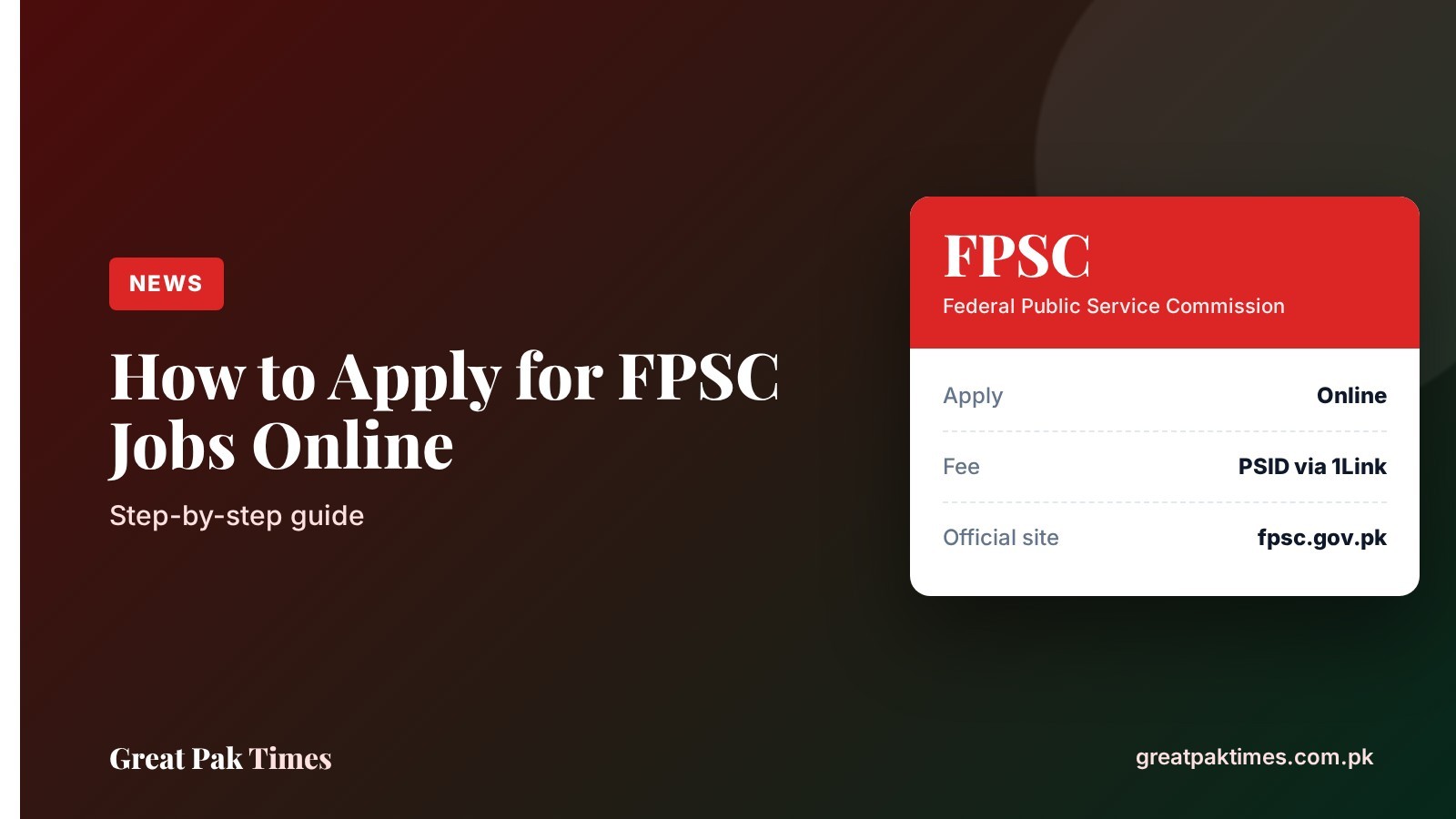 How to apply for FPSC jobs online step-by-step guide cover